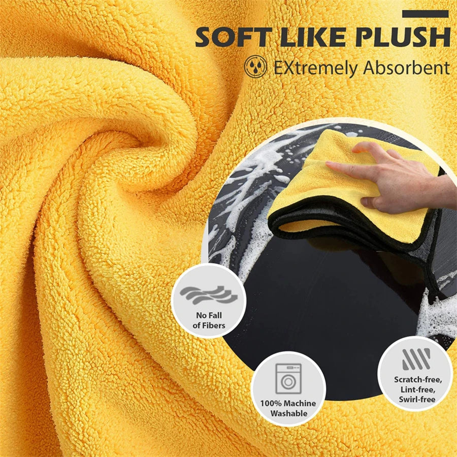 Microfiber Cleaning Towel Thicken Soft Drying Cloth for Car