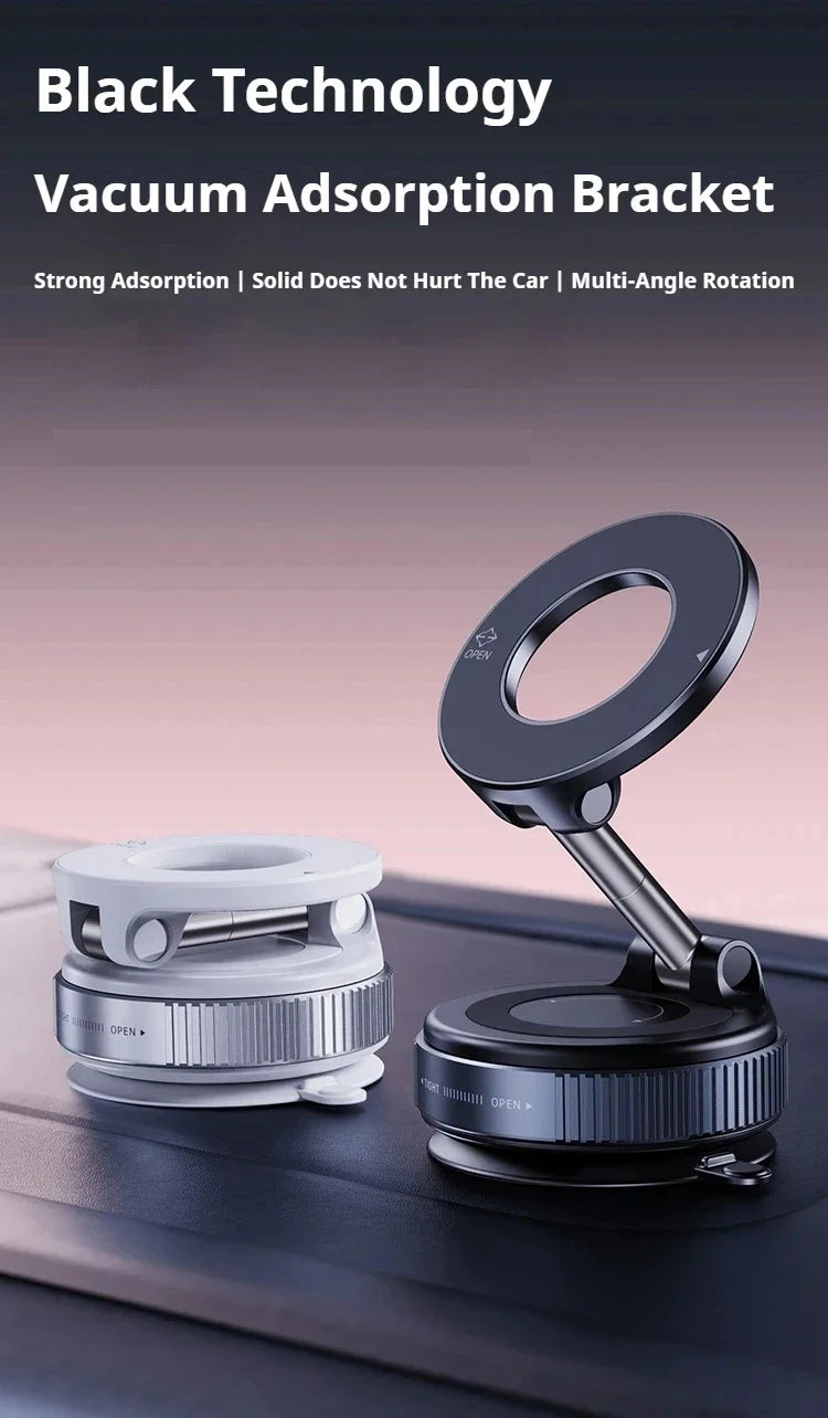 Car Phone Holder Suction Cup Vacuum Magnetic Phone Stand 360° rotatable and Foldable Suction Cup