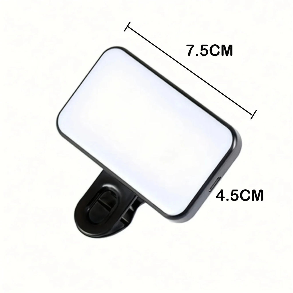 Portable Mini Selfie Fill Light Rechargeable 3 Modes Adjustable Brightness Clip On For Mobile Phone