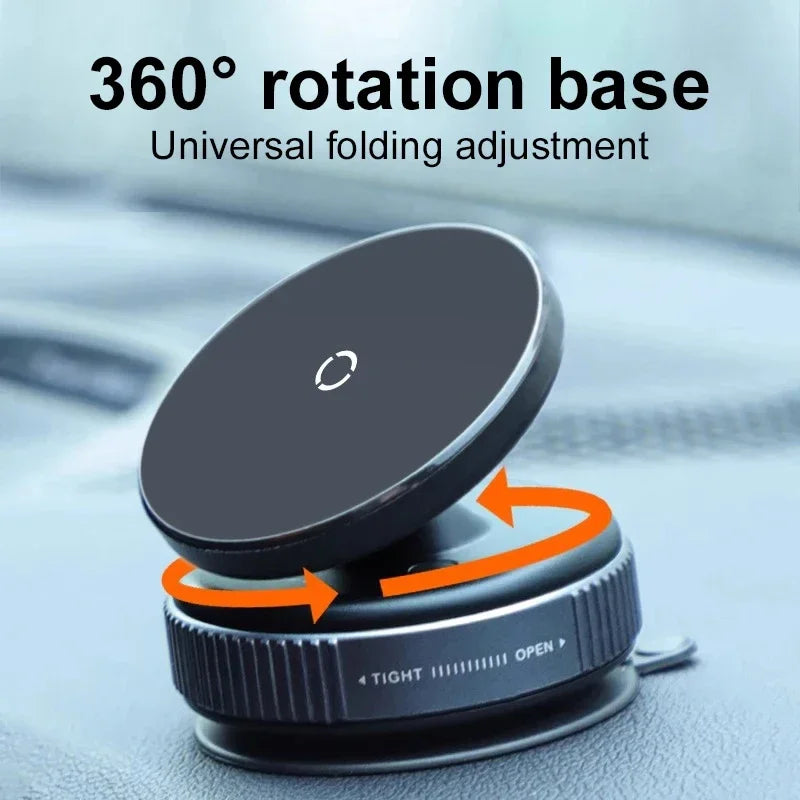 Car Phone Holder Suction Cup Vacuum Magnetic Phone Stand 360° rotatable and Foldable Suction Cup