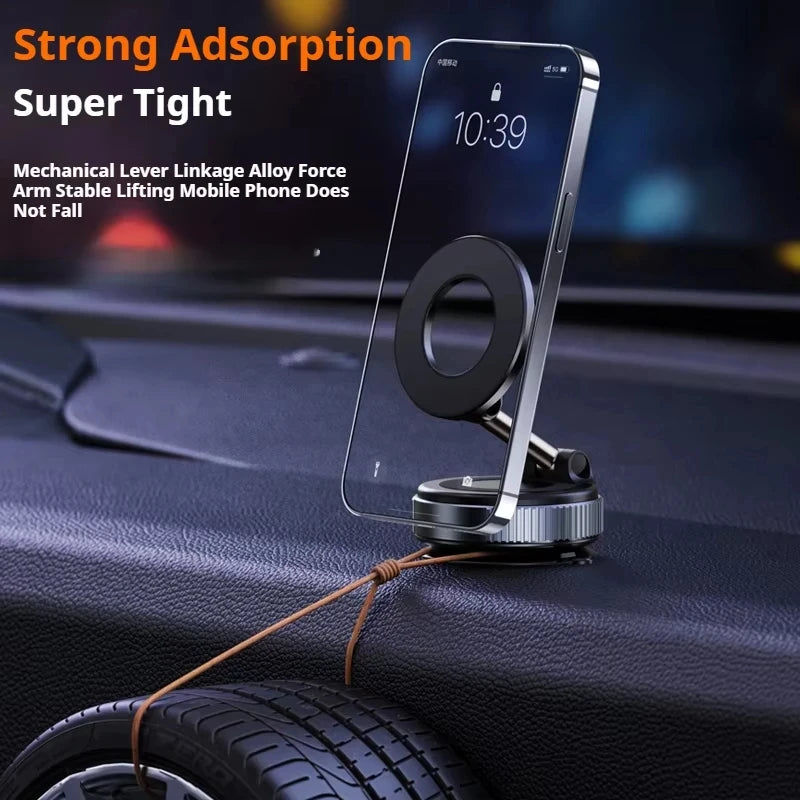 Car Phone Holder Suction Cup Vacuum Magnetic Phone Stand 360° rotatable and Foldable Suction Cup