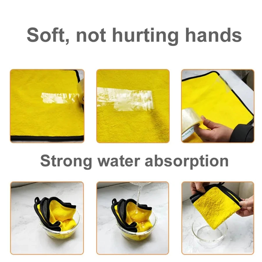 Microfiber Cleaning Towel Thicken Soft Drying Cloth for Car